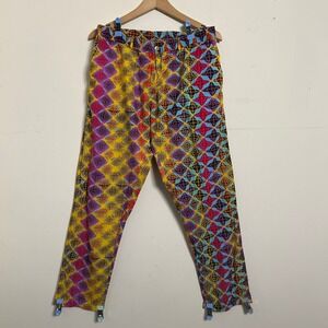 Unbranded Geometric Kaleidoscopic Print Straight Leg Pants Multicolor